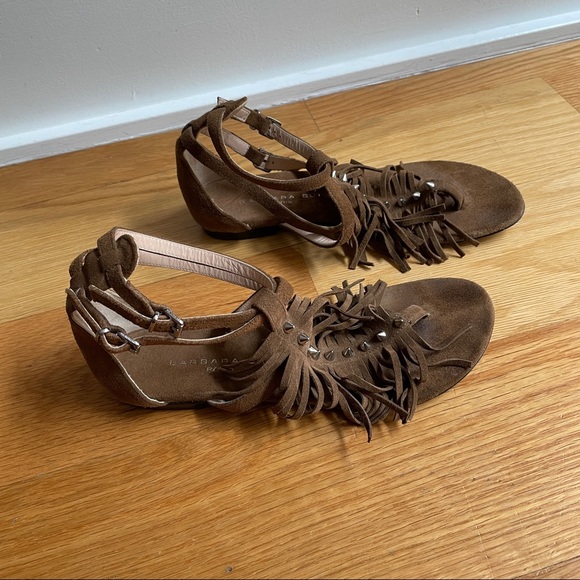 Barbar Bui Gladiador Suede Fringe Spiked Sandals - Picture 11 of 11